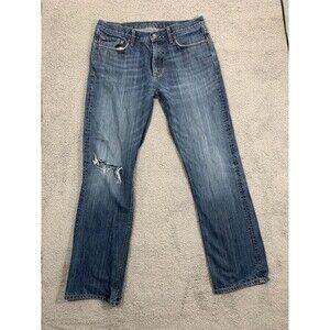 BANANA REPUBLIC Straight Fit 34x34 Distressed Denim Blue Jeans 5 Pockets 2009